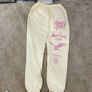 Young LA Pink and Cream Gym Sweatpants